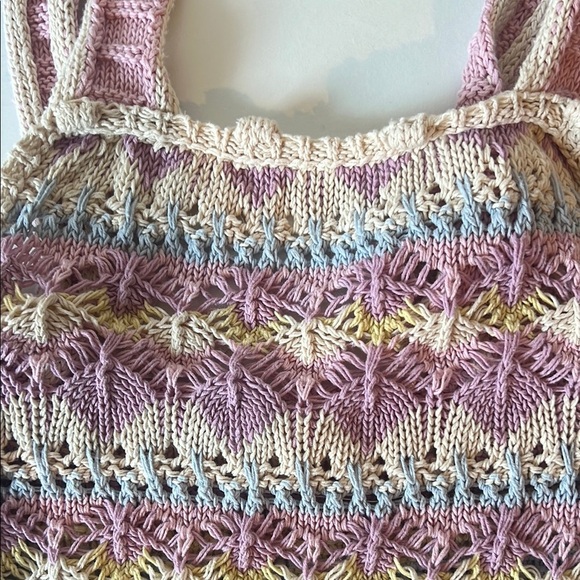 Zara Chunky Knit Sleeveless Top Multicolor - Picture 3 of 6